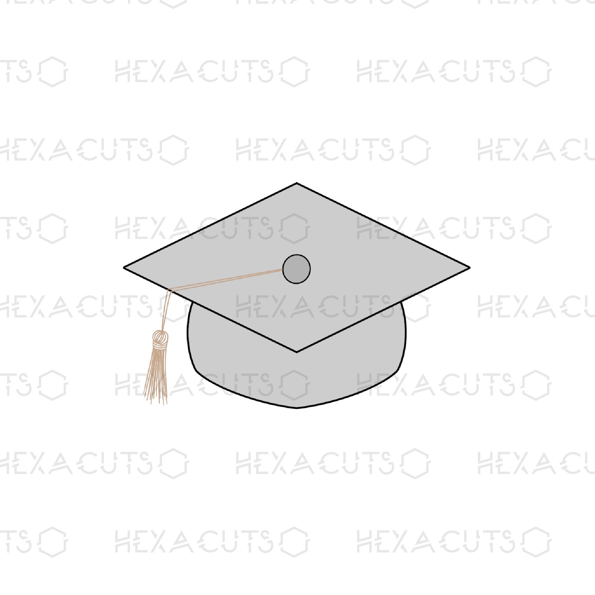 Graduation Cap Metal Design Stamp by Font Fixation